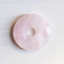 Donut pendentif QUARTZ ROSE 30mm Pierre naturelle Cercle Pi
