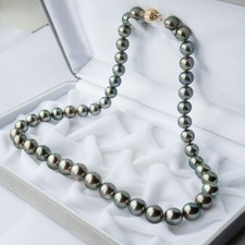 Collier rond 8-11 mm gris vert