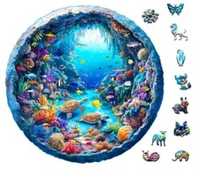 Grand puzzle rond en bois vie