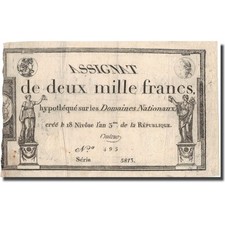 [#578463] Frankrijk, 2000 Francs, 1795, 1795-01-07, TB+, KM:A81, Lafaurie:176