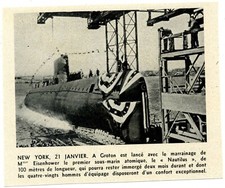 1954 : New York – Lancement du sous-marin le Nautilus (article photo)