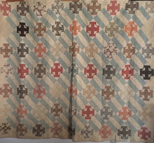 Antique queen cross quilt - queen,