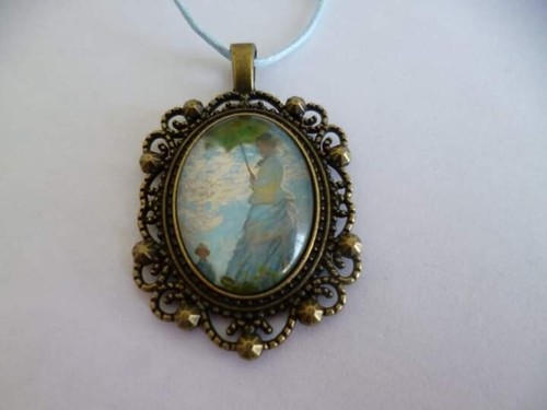 Collier bronze cabochon - bronze, monet
