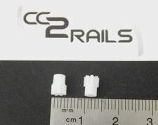 CC 0416 2 PIGNONS 7 DENTS AXE 2.0 mm POUR RE- MOTISATION LOCOMOTIVE JOUEF HO