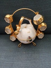 Ancien Sercice A Liqueur Napoléon Porcelaine De Luxe Corse Vintage