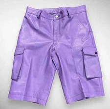 Short en cuir violet à six