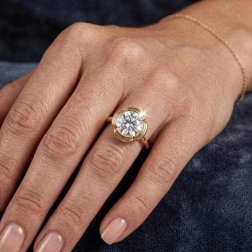Bague ronde diamant - diamant, de