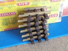 LOT DE 6 RAILS DROITS 81,5MM  LAITON Ref 1008 LGB / LEHMANN