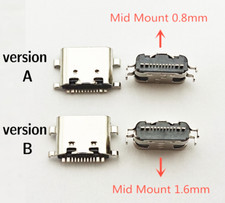 Connecteur à souder USB 3.1 Type-C femelle 16 PINS horizontal PCB DIY port prise