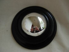 MIROIR SORCIERE MINIATURE,CADRE BOIS NOIRCI,EPOQUE FIN 19ème