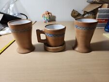 Ensemble lot de 2 verres et 1 tasse à café SEMINARIO URUBAMBA CUSCO PERU poterie