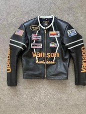 Blouson de moto en cuir Vanson