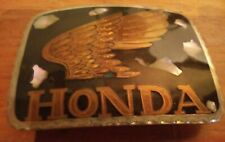 Vintage 80s Honda Goldwing Black Inlay  Motorcycle Bike Heritage Belt Buckle 