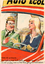 Carte postale humoristique CODE DE LA ROUTE.