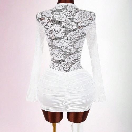 Robe mini dentelle - robe,