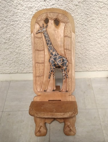 Chaise africaine motif - , girafe