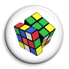 Pin Button Badge Ø38mm Rubik's Cube Casse Tete Retro Vintage Jeu indémodable