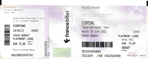 Billet concert scorpions nice - concert,