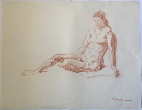 Dessin sur papier femme nue - papier,,