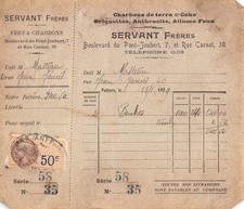 1929 CHARBONS DE TERRE ET COKE BRIQUETTES ANTHRACITE ALLUME FEUX SERVANT FR