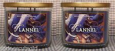 2 Bath & Body Works FLANNEL 3-Wick Scented 14.5 oz Candle