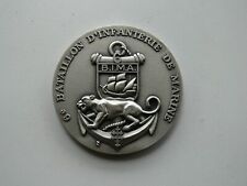 COLONIALE MEDAILLE DE TABLE 6 EME BATAILLON INFANTERIE MARINE EN BOITE ARGENTE*