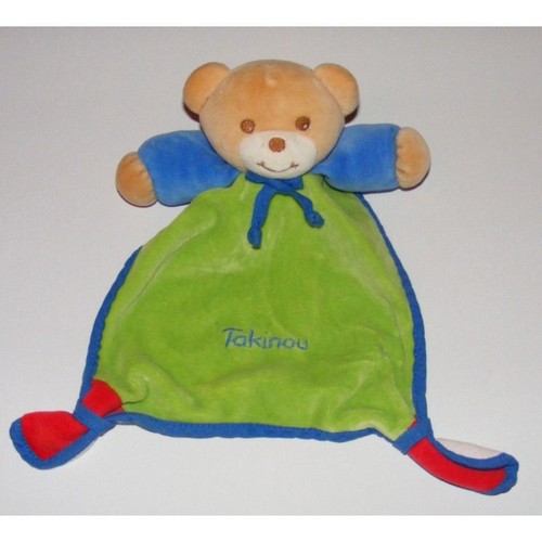 Doudou plat noeuds bleu - , vert