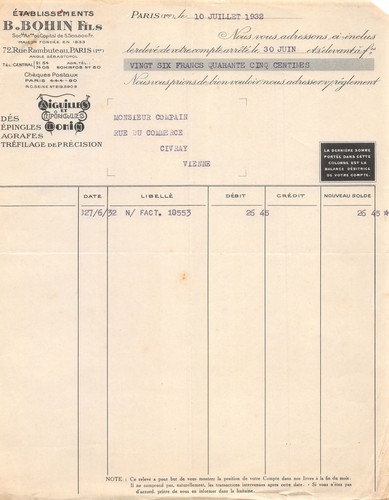 1932 des epingles - 1932, agrafes