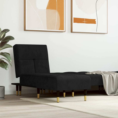 Chaise longue black - chaise, velvet