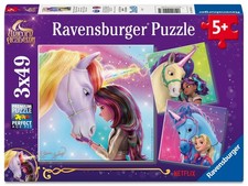 Ravensburger - Puzzle Enfant - Lot de 3 Puzzles 49 pièces - Magie et amitié/L'éc