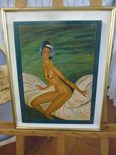 Tableau sur bois - , nu