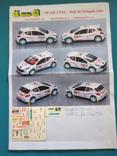 Decal peugeot 207 s2000 - 1/43,