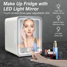 4L Mini Fridge with LED Mirror