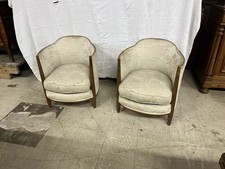 Paire De Fauteuils Tonneaux Art Deco 1930