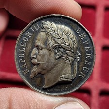 #89-49 ~ Médaille - Napoléon III Argent 10g - belle patine et qualité !