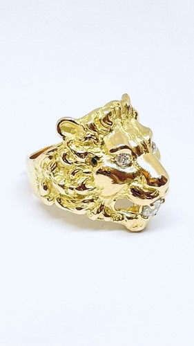 Bague tête lion - lion, jaune
