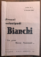 Bianchi 1956 Liste Des Prix De Vélos - Original D'Époque - 5850