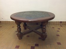 Table basse en bois et pierre