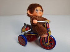 Ancien jouet mécanique TRICYCLE " MONCHICHI " (kiki) - Tôle - MTU
