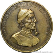 V2290 Médaille Commandant Jean Yves Cousteau Le Calypso Océan 1980's SPL ->Offer