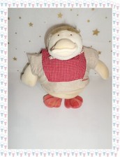 ㉚ - Doudou Peluche Musicale  Canard Edouard  Ecru Beige Bordeaux  Moulin Roty