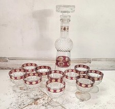 10 Petits Verres + Carfe Liqueur Stampi Francolini Italian 1950s 