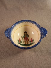 Ancien bol breton à oreilles Henriot Quimper, bol en faience vintage Jean Pierre