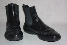 PRADA bottes élastiquées  Homme cuir noir Brillant T 7.5 / 41.5 BON ETAT