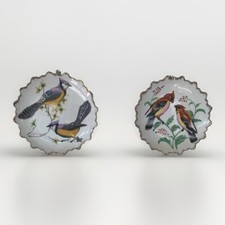 Duo Assiettes Porcelaine 18cm Vintage Collection Oiseaux Corée Délicates
