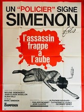 Affiche cinéma L'ASSASSIN FRAPPE A L'AUBE 120x160cm Poster M. Simenon CHAMPIGNON