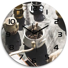 Tulup Horloge Murale En Verre fi 60 cm - Moulin À Café