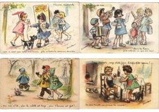G.BOURET ARTIST SIGNED CHILDREN 47 Vintage Postcards (PART II.) (L3110)
