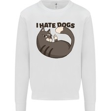 Je Déteste Les Chiens Sweatshirt Amusant Pour Enfants Amoureux Des Chats