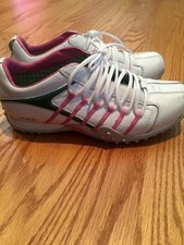 Womens MICHELLE K DIVA Athletic PINK GREEN WHITE Tennis Walking Shoes Size 7 #